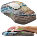 Ergonomic Slope Mouse Pad Wrist Support, Wrist Rest Mousepad for Carpal Tunnel Pain Relief with Massage Bulge and Slow Rebound Memory Foam (12x8 inch, Sunrise Beach) - color: Am007-sunrise Beach
