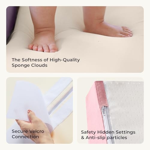 Tiny Land Soft Foam Climbing Blocks for Toddlers, 6-Piece Foam Blocks - color: Pink Pastel