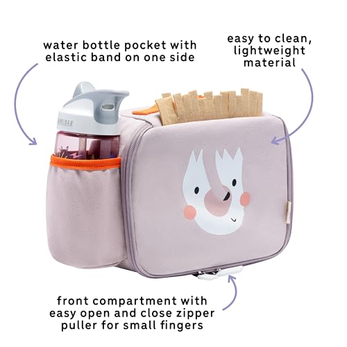 Toddler Lunch Bag for Girls and Boys, Lunch Box for Kids Ages 2–5, Fully Insulated with Padded Handle, Storage Pocket and Water Bottle Pocket, Lightweight, Easy to Clean, BPA-Free - Hedgehog