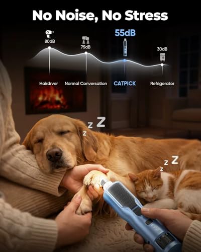 7-Speed Dog & Cat Nail Grinder with Light - Ring LED Safe to Avoid Overcut, Quiet Low Vibration & Powerful Fast, Cordless Rechargeable Toenail Trimmer for Small & Large Puppy & Breeds Paws(Blue) - color: Dark Blue