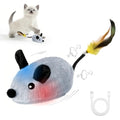 Interactive Mouse Cat Toy, Automatic Moving Fake Rat Mouse Cat Toy, Realistic Rechargeable Dog Mouse Toy with Sound & Feather & Bell, Prank Joke Scary Trick Rats for Cats Dogs - color: Grey