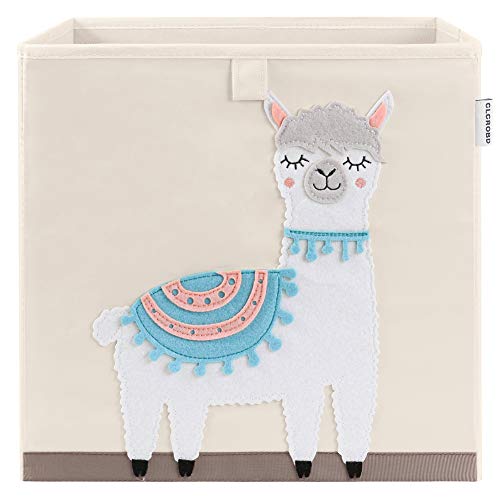 13 Inch Animal Cube Storage Bins, Foldable Fabric Kids Toy Box & Toy Chest | Kids Storage Cubes, Toy Storage Organizer Basket for Toddlers, Boys and Girls, Playroom and Nursery (Llama) - color: Llama