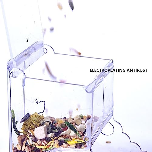 Hamsters Feeder Small Animals Automatic Dispenser Acrylic Clear Pet Food Storage Bowl for Dwarf Hamster Gerbils Mice Hedgehog Guinea Pig Pigeon Parrots (300ML) - color: 300ML