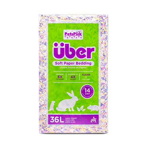 PETSPICK Uber Soft Paper Pet Bedding for Small Animals, Pastel Confetti, 36L - color: Pastel Confetti, size: 36L