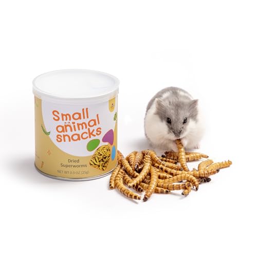Niteangel Small Animal Snack & Treats - Dried Worms & No Additive | Delivers Essential Vitamins & Minerals- Small Animal Natural Treat for Dwarf Syrian Hamsters Gerbils Mice Degus or Small Pets