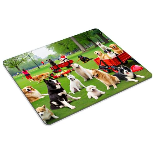 Dog Park Mouse pad Customized Mousepad Non-Slip Rubber Base Mouse Pads for Computers Laptop Office Desk Accessories Mouse pad - color: Dog Park