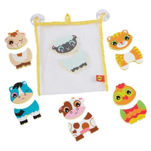 Alex Toys Farm Animal Bath Toys - Barnyard Bathtub Stickers for Toddlers 1-3, 12-Piece Foam Bath Stickers for Kids, Mix and Match Farm Animals, Mesh Bag - style: BARNYARD