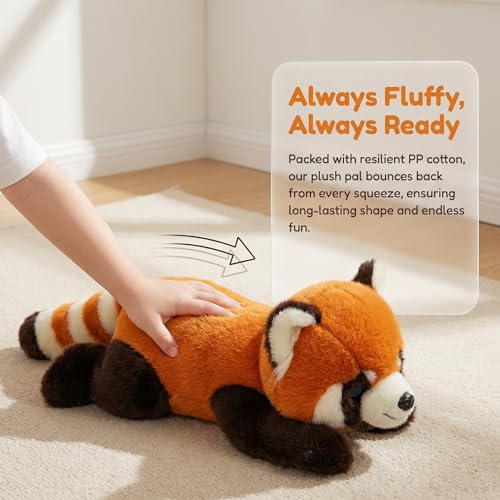 YUKOUQIAN Red Panda Stuffed Animal Cute Plush Doll Toy 10 inch for Girls Boys Christmas (papa red pand 30) - style: papa red pand 30