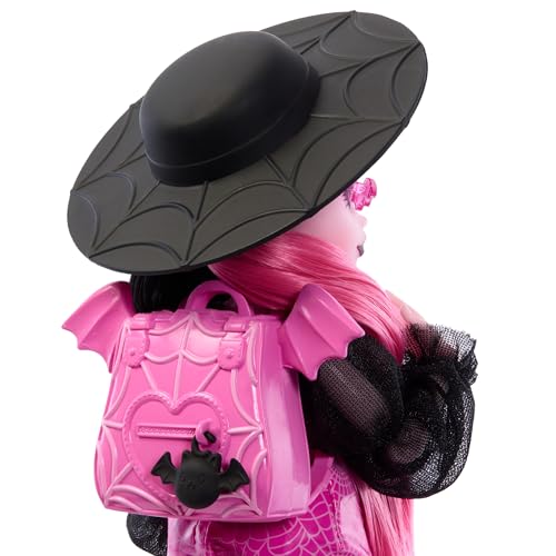 Monster High Draculaura Doll with Pet Bat-Cat Count Fabulous and Accessories Like Backpack, Spell Book, Bento Box and More - style: Draculaura