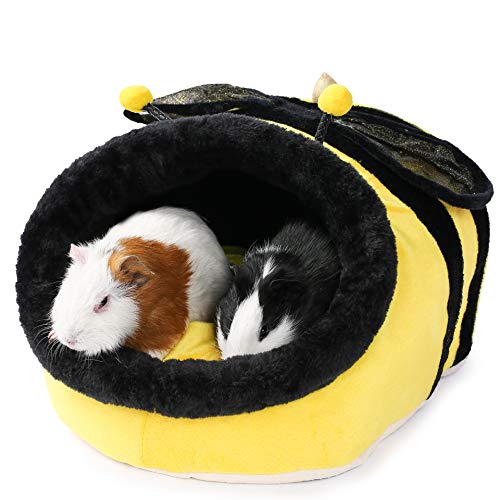 JanYoo Bunny Hedgehog Guinea Pig Bed Accessories Cage Toys Bearded Dragon House Hamster Supplies Habitat Ferret Rat (XL, Bee) - color: 4-Bee, size: XL