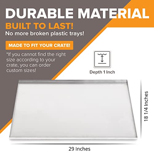 Metal Dog Crate & Kennel Replacement Tray/Pan, Galvanized, 29.0x18.2 in | Chew-proof, crack-proof, rust-resistant. Fits Most Standard 30 in Crates. - color: Galvanized, size: 29"L x 18.25"W x 1"H