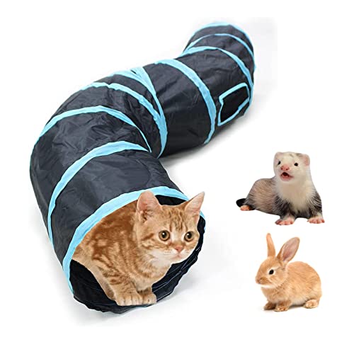 Bemodst Collapsible Cat Tunnels - 2/3/4/5 Way Interactive Maze for Kittens, Rabbits, Ferrets - color: S-Type 2 Way
