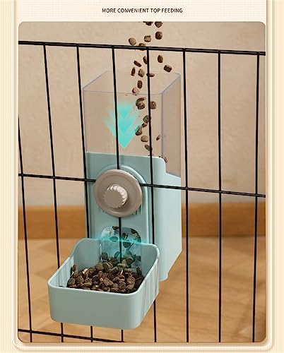 Cage Hanging Cat Feeding Bowl Dog Feeder with Storage Rabbit Feeder and Water Bowl Ferret Cages Accessories, Cage Cat Food Bowl for Chinchilla Guinea Pig Hedgehog (Food Feeder Pink) - color: Food Feeder Pink