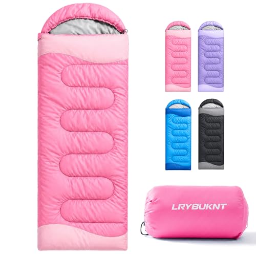 Sleeping Bags for Adults & Kids, Lightweight Camping Sleeping Bag | Waterproof Backpacking Sleeping Bag for Girls, Boys & Teens, Warm 3-Season Design for Hiking, Camping & Outdoor Travel - color: 3lb-Pink