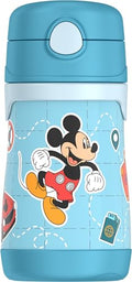Thermos Baby 10 oz. Stainless Steel Bottle with pop-up straw, Mickey and Friends - color: Mickey and Friends, size: 10 Ounces