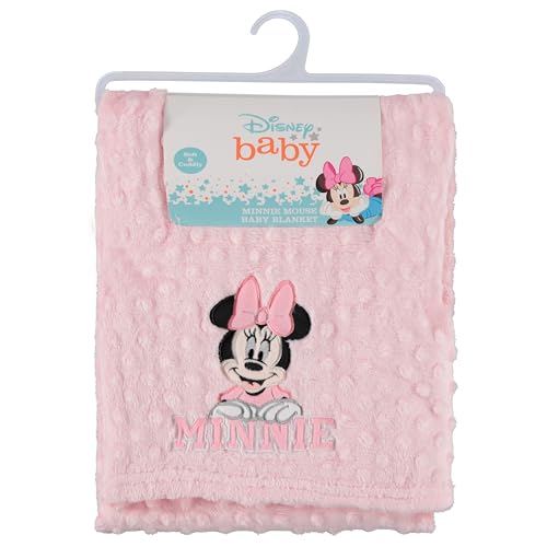 Disney Minnie Mouse Soft Baby Blanket - Flannel Fleece Blanket for Baby Girls/Boys, Plush Crib Stroller Nursery & Daycare Blankey, Bow/Pink - color: Minnie Mouse Happy
