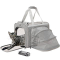 Cat Carriers Soft Stylish Small Dogs Puppy Pets Bag,Sturdy,Ventilated,Airline Approved,Expandable,Rabbit Cage Small Animals Travel Outdoor Carry Kennel Gray Color - color: Grey