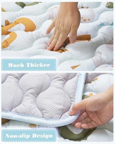 Viviland Baby Mats for Floor, 71x59 Inch Playpen Mat, Thicker & Large Soft Playmat for Baby and Toddlers Infants, Non-Slip & Machine Washable, Blue Numbers - color: Blue Numbers, size: 71" X 59"