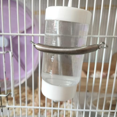 Stainless Steel Extension Springs with Clips Fixing Spring for Hamster Parrot Drinking Water Bottle Pack of 10