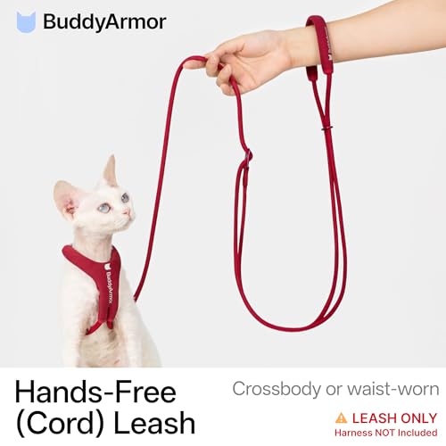 Hands Free Cat Leash Lightweight 4.1-7.2FT Adjustable Durable Rope Leash with Padded Handle, Versatile Crossbody Waist Lead for Cats Puppy ≤26lbs Outdoor Walking (Earth, S) - color: Earth