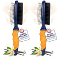 Arm & Hammer Deodorizing Pin & Bristle Dog Brush, Lily & Vanilla, 2-Pack | Fragrance transfer technology, baking soda infused, detangling and deshedding, for long-haired dogs daily - size: 2-Pack, style: Pin/Bristle Duo Brush - Sweet Lily & Vanilla