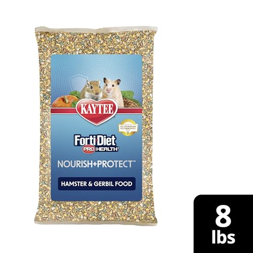 Kaytee Forti-Diet Pro Health Nourish+Protect Hamster and Gerbil Food, Comprehensive Nutrition Backed by Science, Digestive Health, Immune Support, 8 Pounds - size: 8 Pound (Pack of 1)