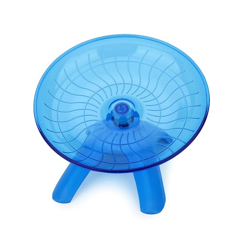 Hamster Wheel Flying Saucer Silent Exercise Wheel Running Wheel for Hamsters, Gerbils, Mice and Other Small Pets, Silent Hamster Running Wheel(Blue) | Non-slip surface, smooth & quiet spinning, durable plastic, encourages healthy exercise, for dwarf hamst