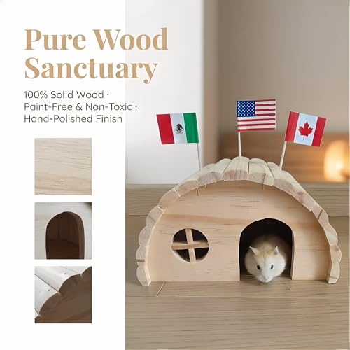 TKYNLQ Natural Pine Hamster Hideout | Hemispherical Little House, Suitable for Dwarf Hamsters, Suitable for Small Lizards, For Small Pets