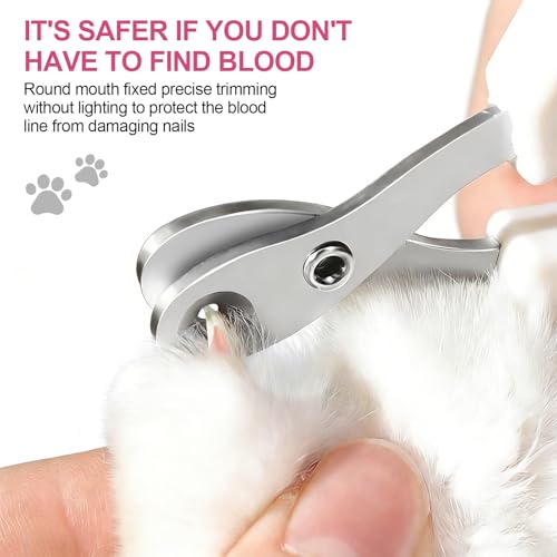 Cat Nail Clipper with Circular Cut Hole, Avoiding Excessive Cutting, Suitable for Beginners. It Can Also be Used for Small Animals Such as Birds, Hamsters, Guinea Pigs, Etc. (Magenta) - color: Magenta