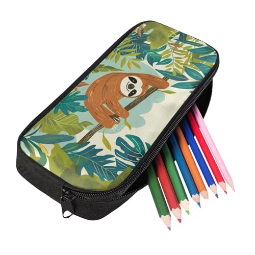 Kids' Backpacks & Lunch Boxes Active Sloth Water Bottle Holder and Large Capacity Pencil Case 4PCS Set Bookbag for 8 Years Old Girls Lightweight 2Nd Grade School Bag with Compartment - color: Active Sloth