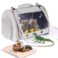 Bearded Dragon Travel Carrier Backpack,Lizard Backpack Carrier,Space Capsule Clear Bubble Window Astronaut Reptile Carrier Backpack for Guinea Pig,Sugar Glider,Bunny (Grey, TPU Carrier+MAT) - color: Grey