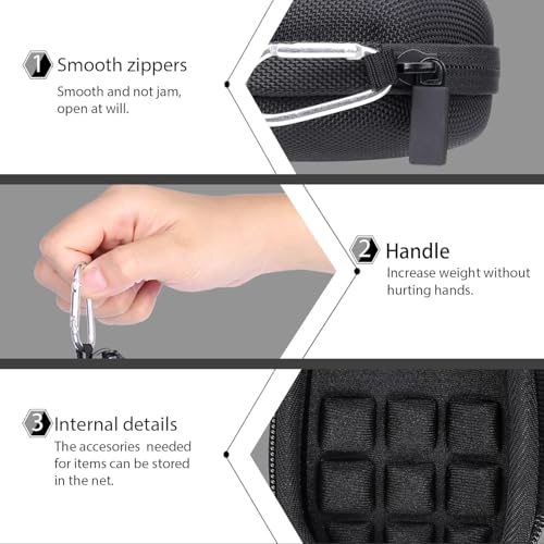 co2CREA Hard Case for Logitech MX Anywhere 3S/3/2S/2 Mouse, Graphite | Compact Performance Mouse Compatible, Protective EVA Carrying Storage Bag with Shockproof Foam Cushion and Carabiner - color: Graphite Case