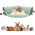 BWOGUE Bunny Tunnel Bed, 2-in-1 Collapsible Rabbit Tunnel Hideout with Mat | Removable Mat for Washing, 46.8 in Length, Ball Toy for Play, Soft Suede Fabric, Cats Rabbits Guinea Pigs - color: Green