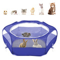 Pawaboo Small Animal Playpen with Zippered Cover,Indigo | Portable pop-up pet tent for supervised rabbits, guinea pigs, chicks and kittens; water-resistant bottom and 3 metal rods - color: H-Indigo
