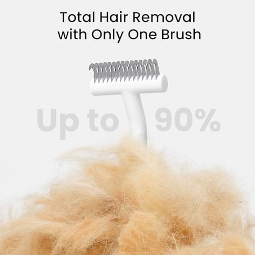 aumuca Dog & Cat Deshedding Brush – Pet Grooming Brush & Undercoat Rake for Long or Short Hair – Dematting Comb for Dogs, Cats, Matted Fur, Kitten, Puppy, Rabbit, Horse - color: White