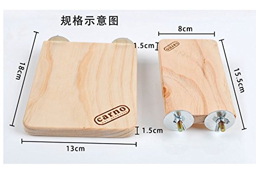 Hypeety Parrot Bird Wooden Platform Perch Pet Dwarf Hamster Gerbil Rat Small Animal Sport Exercise Toy Pet Parrot Bird Cage Perches Square Toy