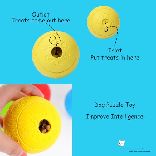 Volacopets 5 Different Functions Interactive Dog Toys, Puzzle Toys, Dog Balls for Medium Large Dogs, Dog Squeaky Balls, Food Treat Dispensing Toys - size: Medium Large (5 Pack)