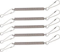 5 Pcs Spring with 10 Clips Used Singly or in Combination to Hold Rabbit Water Dispenser Drinking Bottle for Small Animals Feeding and Watering Supplies,Silver