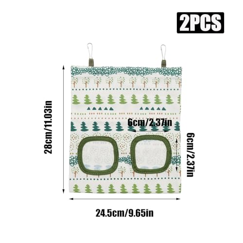 2Pcs Rabbit Hay Feeder Bag, Hanging Guinea Pig Hay Feeder, White | Rabbit Cage Bag, Hanging Hay Feeder with 2 Holes, Small Animal Feeders Storage Pouch Holder for Rabbits Hamsters Small Pets - color: Color 1