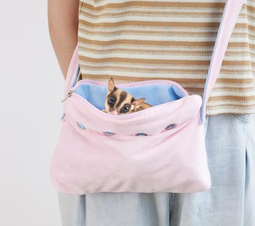 Meow&Woof Sugar Glider Bonding Pouch Bundle – Small Pet Carrier Bag Sling with Strap (Blue + Pink Set) – Critter Cuddler for Sugar Gliders, Ferrets, Rats, Hedgehogs & Hamsters – Outdoor & Travel Essen