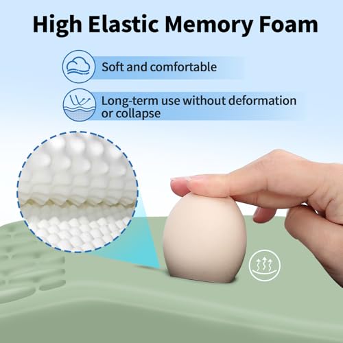 YIWEI Ergonomic Mouse Pad with Wrist Rest for Carpal Tunnel Pain Relief | Memory Foam Wrist Support,Non-Slip Rubber Base, Keyboard Computer Mousepad,Lycra Cloth Surface,Gaming Home Office - color: Green