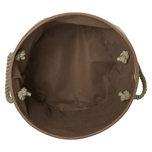 Bone Dry Pet Storage Collection Striped Paw Patch Bin, Small Round, Brown - color: Brown, size: Small Round