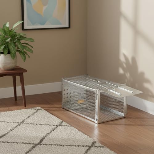 2 Pack Humane Rat Trap Cage, Live Chipmunk Rodent Cage Indoor Outdoor | Humane Rat Trap Cage Reusable Metal Mouse Trap for Rats, Mice
