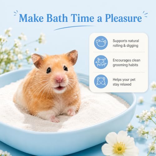 Sukh Hamster Sand Bath - White Fine Silica Sand, Hamster Hides & Cleaning | Dust Free Sand Bath for Hamster, Guinea Pig, Chinchilla, Gerbil, Syrian Mice, Small Pet Cage Bedding Accessories,14oz - size: 14 OZ