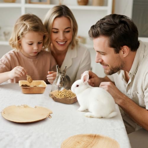 WALLFID Palm Leaf Bowls for Bunnies,6-Piece,3.5" and 6" Sizes,Natural Chew Toy for Rabbits,Bunny Accessories,Rabbit Toys,Bunny Toy (6 inches*6)