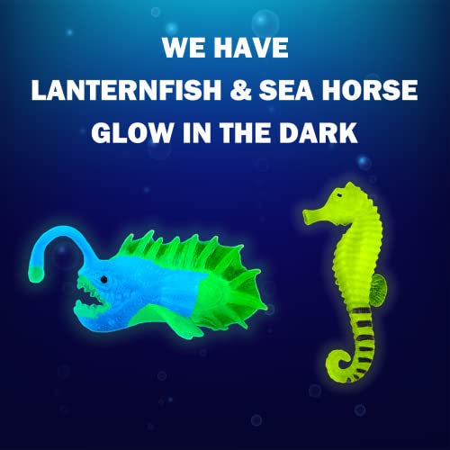 Color Changing No Hole Bath Toys with 2 Glow in The Dark Toys & Bath Book | Bath Toys for Kids Toddlers, Color Changing Squishy Sea Animal Bathtub Toys, Water Table Toys Sea Creatures Fish Toys