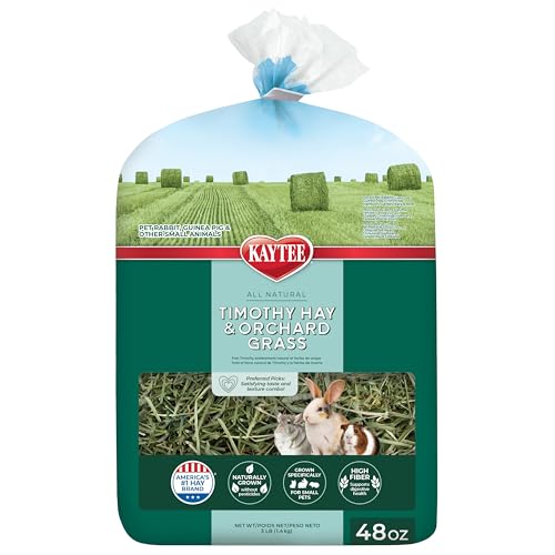 Kaytee Timothy Hay & Orchard Grass for Guinea Pigs, Rabbits & Other Small Animals, 48 oz - size: 3 Pound (Pack of 1)