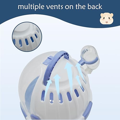 Hamster Carrier Cage Portable Cages Small Animals Carry Travel Case with Water Bottle Plastic Breathable Guinea Pig Outgoing Cage for Dwarf Hamster Ferret Chinchillas Hedgehog (Blue) - color: 【Blue】