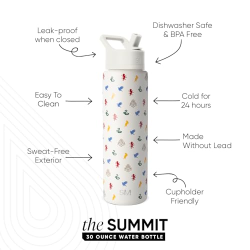 Simple Modern Harry Potter Water Bottle with Straw | 30oz | Hogwarts | Summit Stainless Steel Water Bottles, Insulated Metal Cup | Leak Proof for School, Gym, Travel, Sports | Hogwarts Mix - color: Harry Potter: Hogwarts Mix, style: 30oz Water Bottle