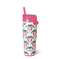 Swig Life 30oz Leakproof To-Go Tumbler with Handle, Palm Royale | Leakproof Lid - Triple Insulated Stainless Steel - Handle & Straw Included - Cup Holder Friendly - Dishwasher Safe - color: Palm Royale